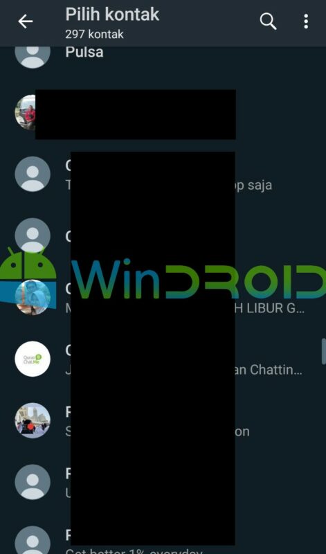 cara menghapus kontak whatsapp di samsung